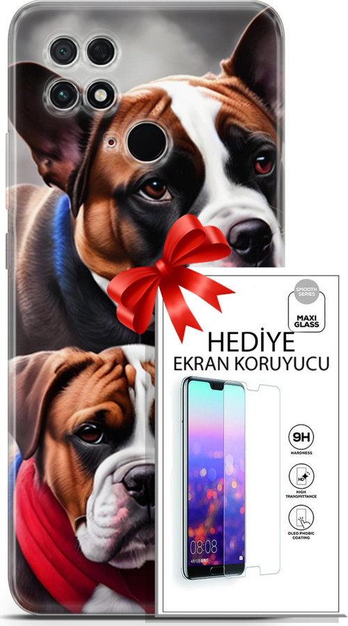 Xiaomi Poco C40 Kılıf Orijinal Seri Dogs 25 Alman Boksör Soyulmayan Kılıf + Ekran Koruyucu Full Koruma