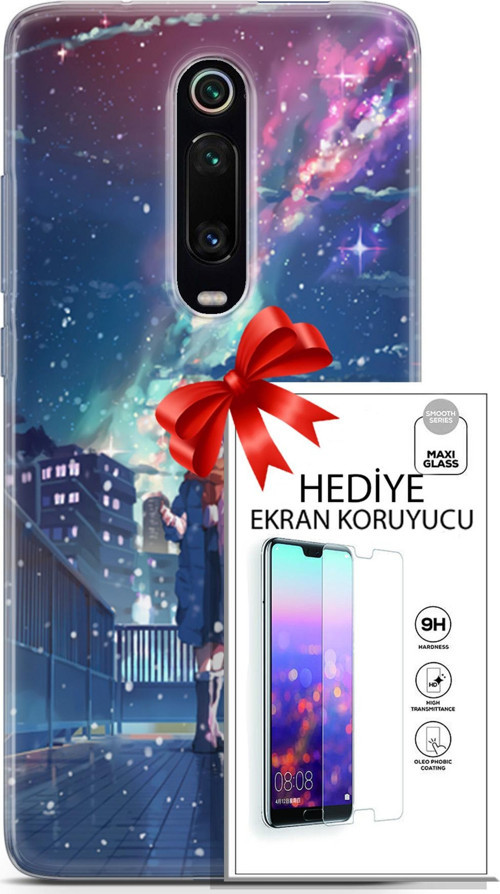 Xiaomi Mi 9T Pro Kılıf Orijinal Seri Fantasy 10 Anime Kar Full Hd Kılıf + Ekran Koruyucu