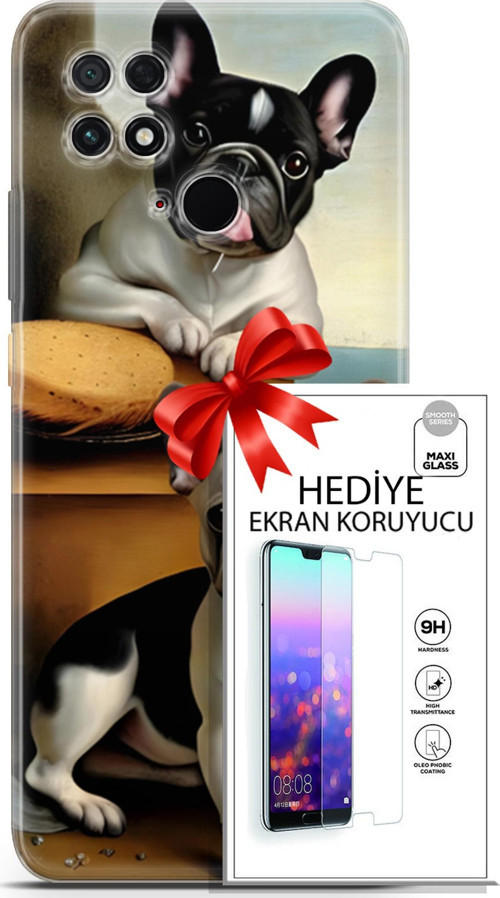 Xiaomi Poco C40 Kılıf Orijinal Seri Dogs 28 Fransız Bulldog İz Bırakmayan Kılıf + Ön Ekran Koruyucu