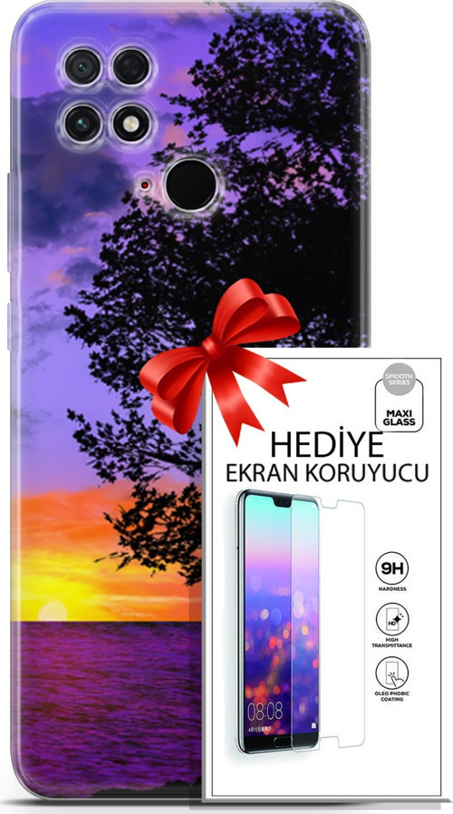 Xiaomi Poco C40 Kılıf Orijinal Seri Fantasy 06 Ağaç Koruyucu Kapak Ekran Koruyucu