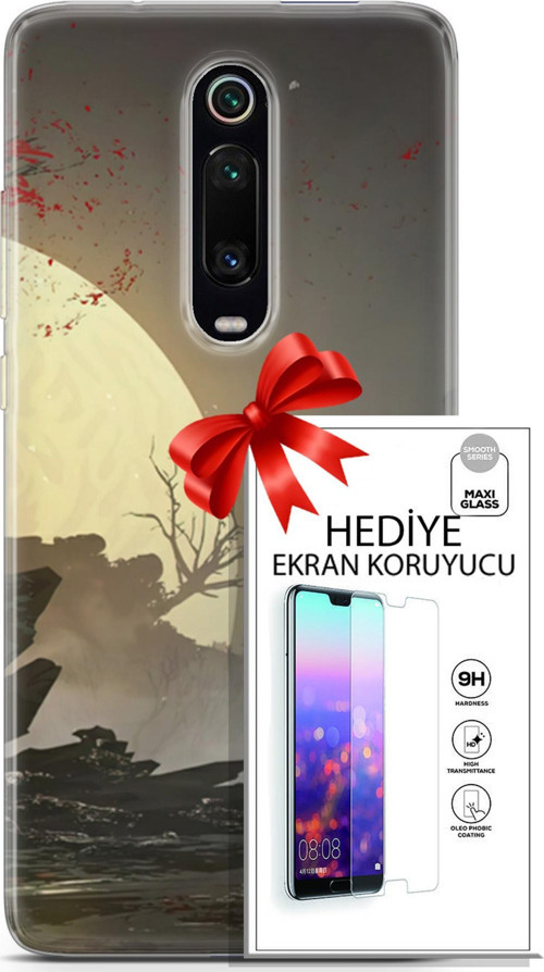 Xiaomi Mi 9T Pro Kılıf Orijinal Seri Fantasy 29 Anime Savaşçı Leke Tutmaz Kapak + Ekran Koruyucu