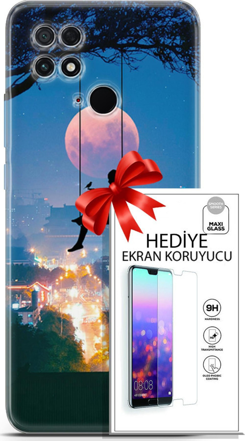 Xiaomi Poco C40 Kılıf Orijinal Seri Fantasy 30 Ay Salıncak Kenarları Şeffaf Kapak Ve Ekran Koruyucu
