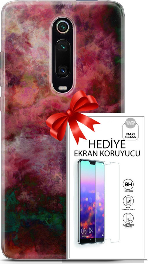 Xiaomi Mi 9T Pro Kılıf Orijinal Seri Nature 28 Bordo İz Bırakmayan Kılıf + Ön Ekran Koruyucu