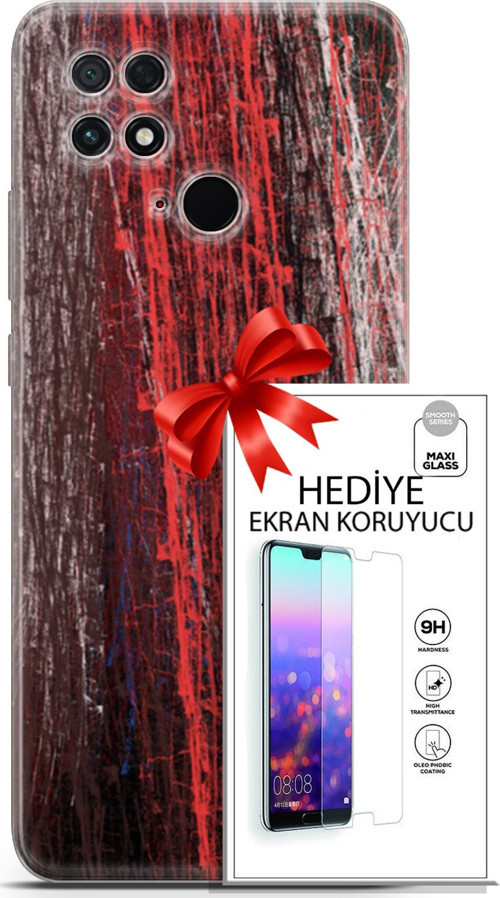 Xiaomi Poco C40 Kılıf Orijinal Seri Nature 22 İzler Kap + Ekran Koruyucu