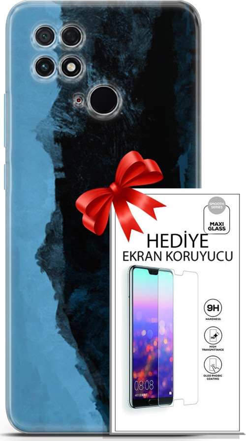 Xiaomi Poco C40 Kılıf Orijinal Seri Nature 24 Mavi Siyah Darbe Emici Kılıf + Ekran Koruyucu