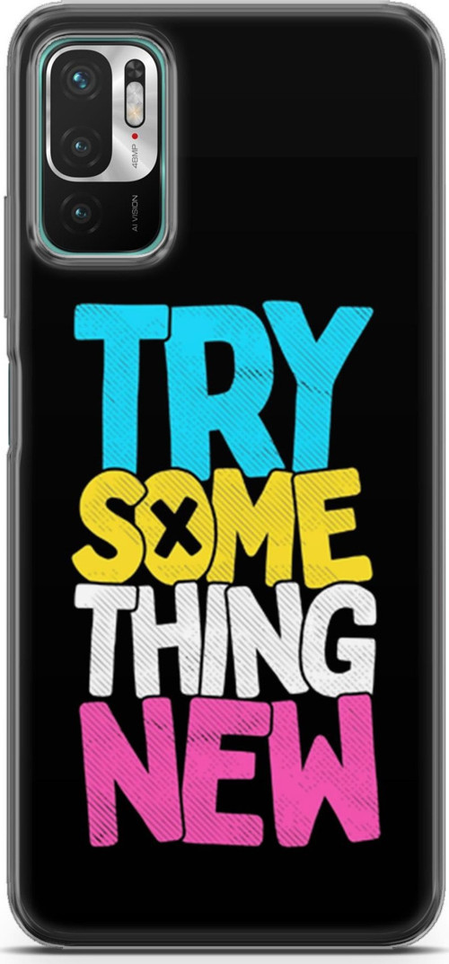 Xiaomi Redmi Note 10 5G Kılıf Orijinal Seri Typo 01 Try Some Thing New Telefon Kılıfı