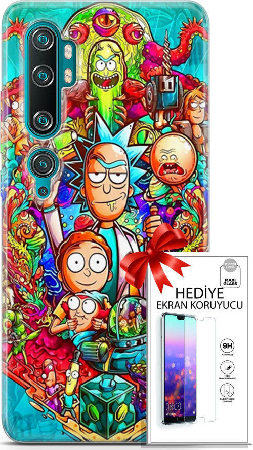 Xiaomi Mi Note 10 Kılıf Orijinal Seri Bounce 03 Hattie May Arka Kapak + Ekran Koruyucu