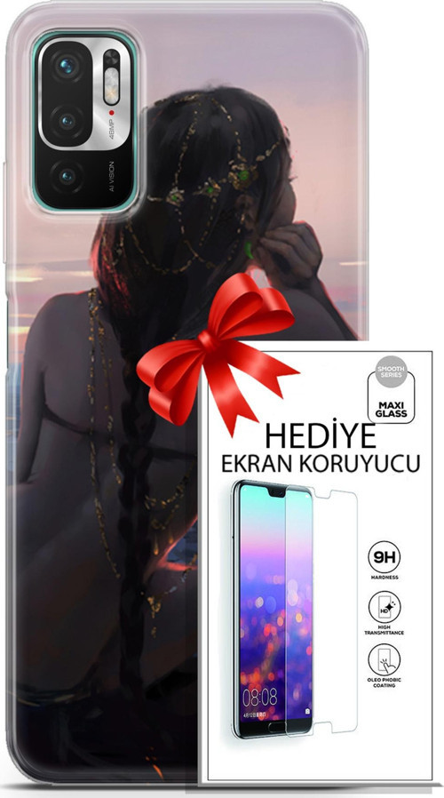 Xiaomi Redmi Note 10 5G Kılıf Orijinal Seri Fantasy 25 Örgü Saç Soyulmayan Kılıf + Ekran Koruyucu Fu