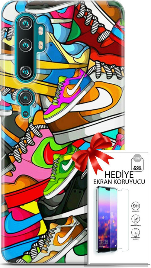 Xiaomi Mi Note 10 Kılıf Orijinal Seri Bounce 25 Jess Dawson Soyulmayan Kılıf + Ekran Koruyucu Full Koruma