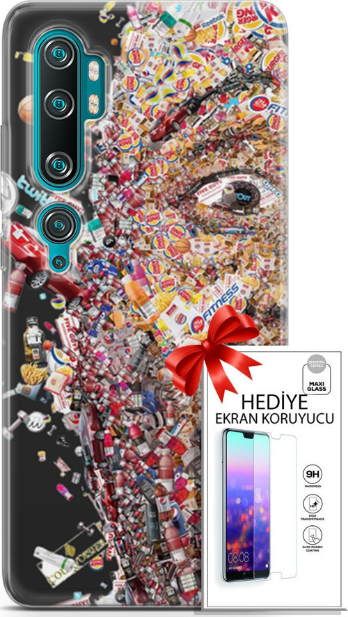 Xiaomi Mi Note 10 Kılıf Orijinal Seri Cardano 09 Fitness Uv Kılıf Ve Ekran Koruyucu