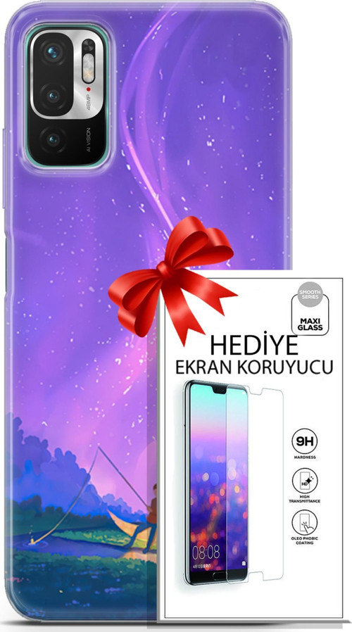 Xiaomi Redmi Note 10 5G Kılıf Orijinal Seri Neo 15 Clowhunter Kalın Silikon + Ekran Koruyucu
