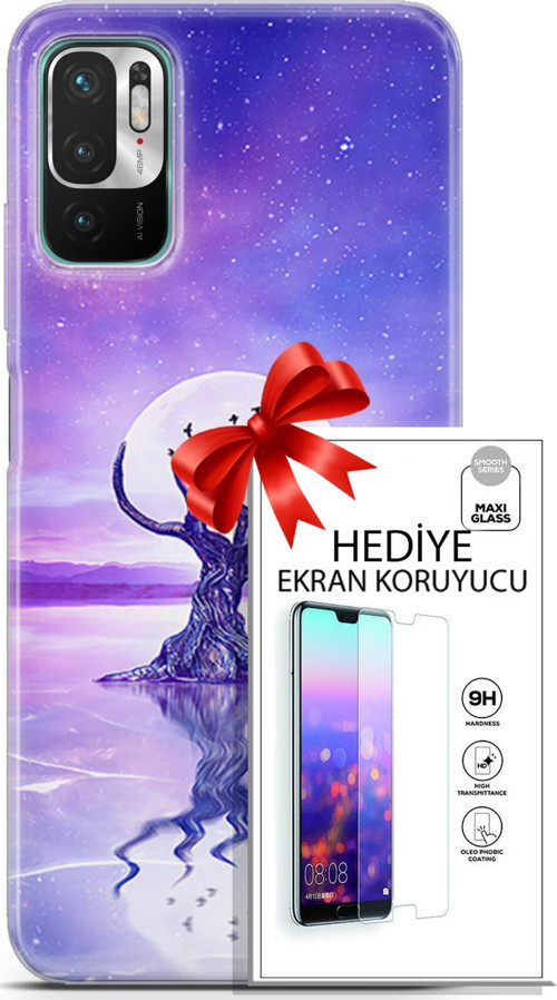 Xiaomi Redmi Note 10 5G Kılıf Orijinal Seri Neo 30 Carnage Kenarları Şeffaf Kapak Ve Ekran Koruyucu