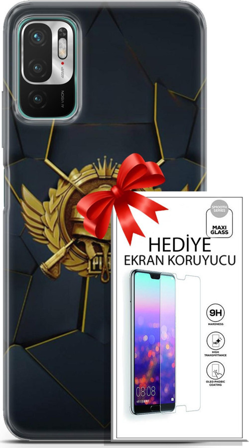 Xiaomi Redmi Note 10 5G Kılıf Orijinal Seri Pubg 16 Amblem Hediyelik Kılıf Ve Ekran Koruyucu