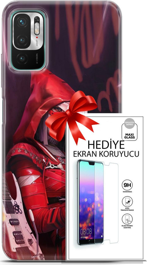 Xiaomi Redmi Note 10 5G Kılıf Orijinal Seri Pubg 20 Selfie Mod Renkli Kılıf Ekran Koruyucu