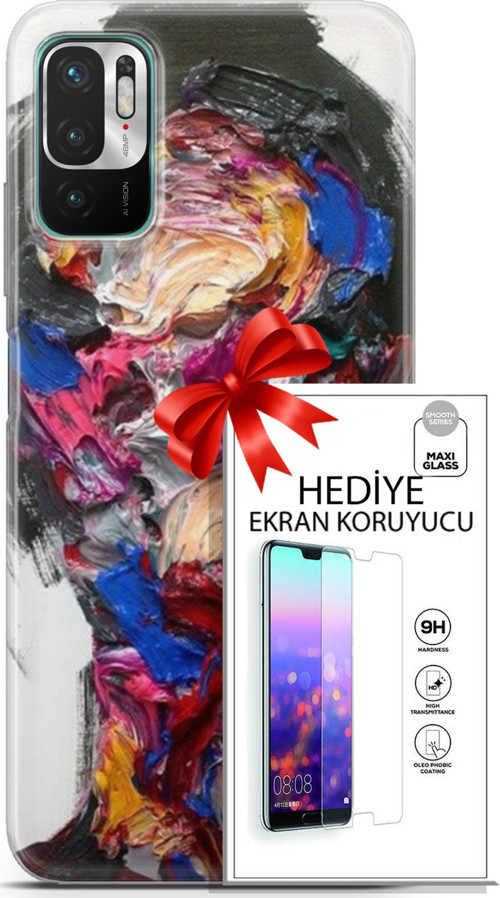 Xiaomi Redmi Note 10 5G Kılıf Orijinal Seri Soul 02 Sanatsal Kapak Ve Ekran Koruyucu