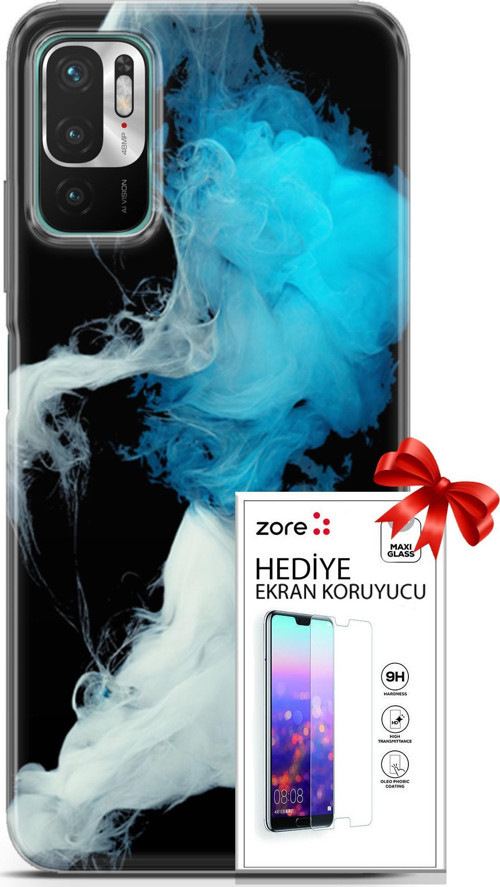 Xiaomi Redmi Note 10 5G Kılıf Orijinal Seri Supers 06 Soyut Duman Koruyucu Kapak Ekran Koruyucu