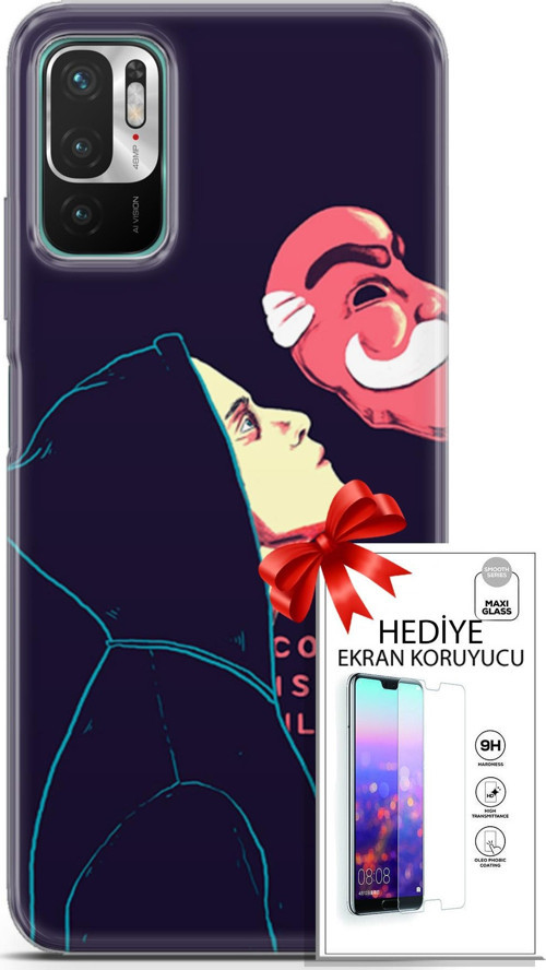 Xiaomi Redmi Note 10 5G Kılıf Orijinal Seri Algorand 18 Illusion Parlak Kılıf + Ekran Koruyucu Full
