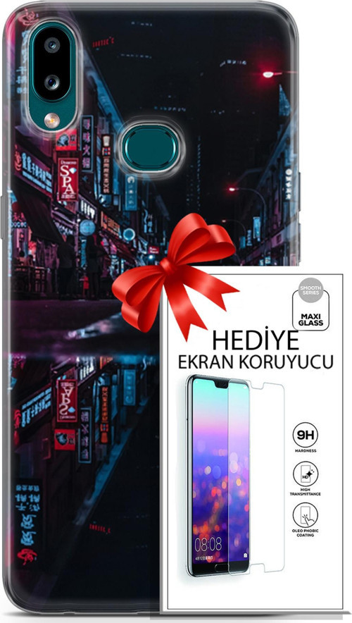 Samsung Galaxy A10S Kılıf Orijinal Seri Cyberpunk 24 Spa Darbe Emici Kılıf + Ekran Koruyucu