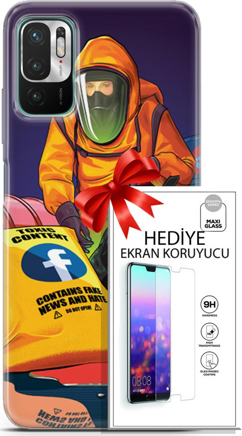 Xiaomi Redmi Note 10 5G Kılıf Orijinal Seri Cardano 24 Toxic Darbe Emici Kılıf + Ekran Koruyucu