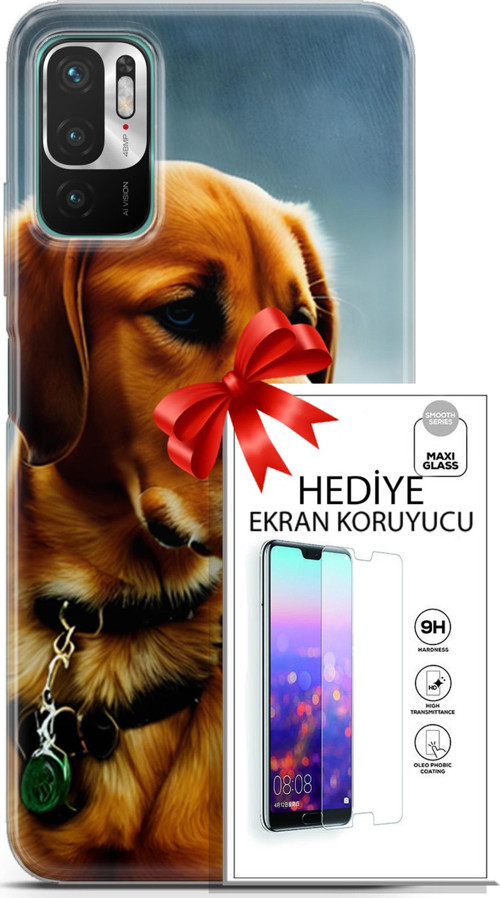 Xiaomi Redmi Note 10 5G Kılıf Orijinal Seri Dogs 04 Labrador Silikon Kılıf + Ekran Koruyucu Full Koruma