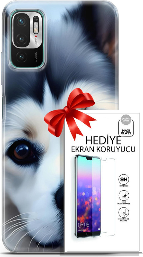 Xiaomi Redmi Note 10 5G Kılıf Orijinal Seri Dogs 12 Shiba Tasarım Kılıf + Ekran Koruyucu