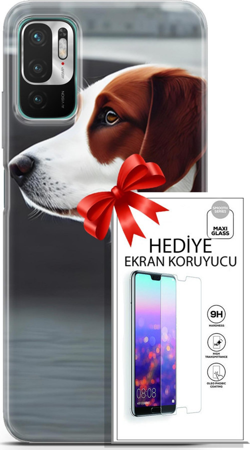 Xiaomi Redmi Note 10 5G Kılıf Orijinal Seri Dogs 18 Süvari Köpeği Parlak Kılıf + Ekran Koruyucu Full