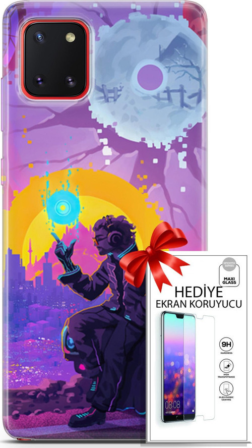 Samsung Galaxy A81 Kılıf Orijinal Seri Cardano 25 Araba Soyulmayan Kılıf + Ekran Koruyucu Full Koruma