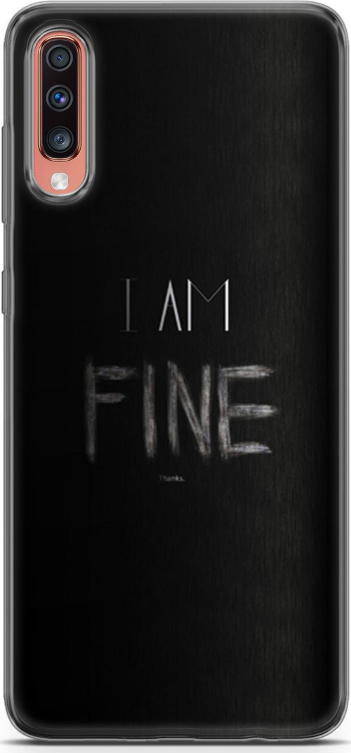Samsung Galaxy A70 Kılıf Orijinal Seri Typo 04 I Am Fine Silikon Kılıf