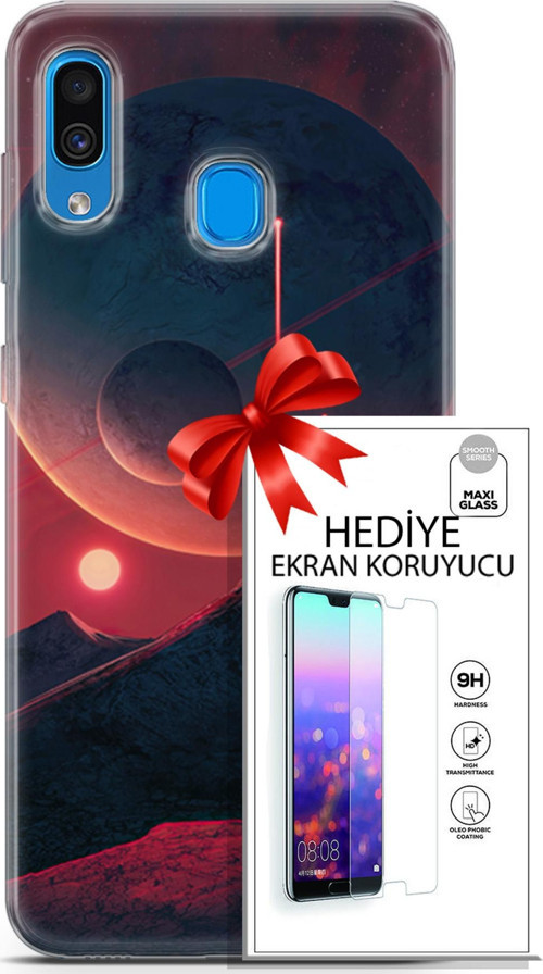 Samsung Galaxy A20 Kılıf Orijinal Seri Neo 19 Iron Man Tam Koruma Kılıf + Ekran Koruyucu