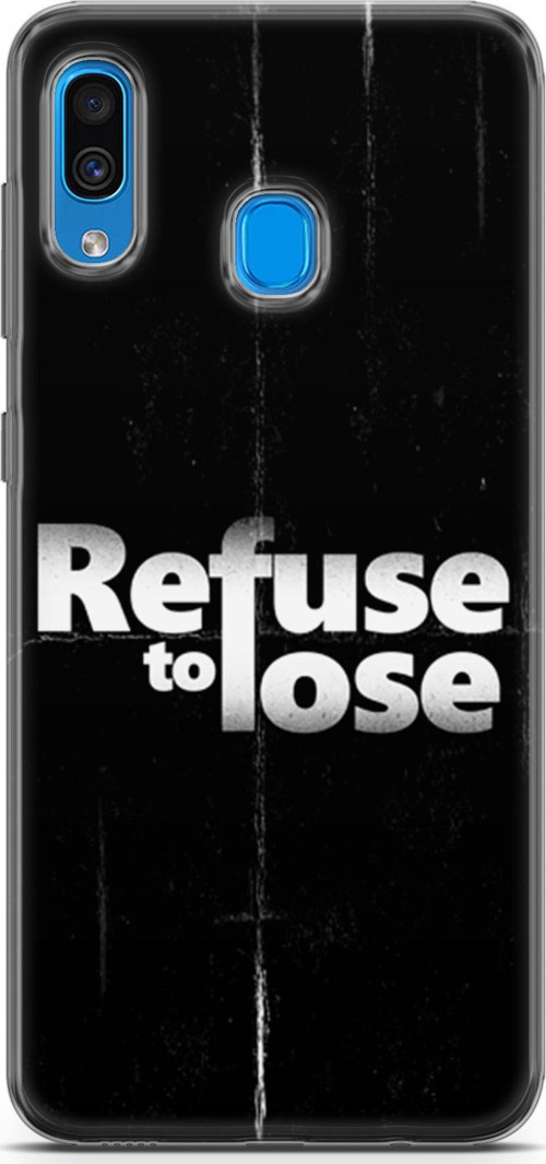 Samsung Galaxy A20 Kılıf Orijinal Seri Typo 03 Refuse To Lose Arka Kapak