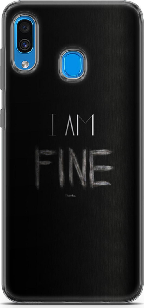 Samsung Galaxy A20 Kılıf Orijinal Seri Typo 04 I Am Fine Silikon Kılıf