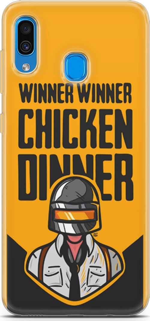 Samsung Galaxy A20 Kılıf Orijinal Seri Typo 17 Winner Chicken Dinner Yumuşak Kılıf
