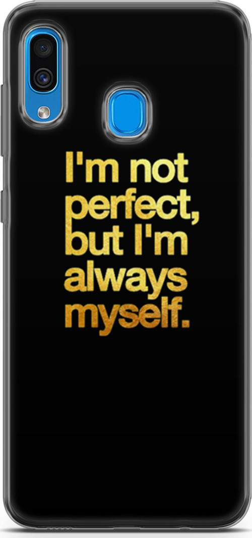 Samsung Galaxy A20 Kılıf Orijinal Seri Typo 20 I'M Not Perfect Renkli Kılıf