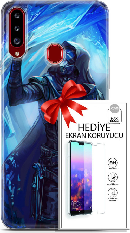 Samsung Galaxy A20S Kılıf Orijinal Seri Pubg 13 Maskeli Case Kapak Ekran Koruyucu