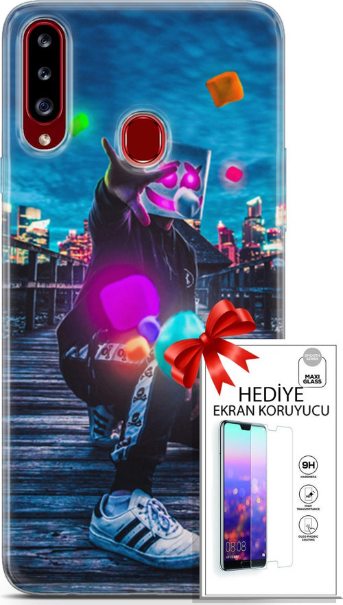 Samsung Galaxy A20S Kılıf Orijinal Seri Algorand 10 Köprü Full Hd Kılıf + Ekran Koruyucu