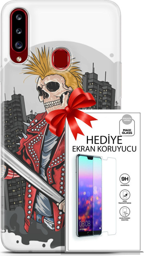 Samsung Galaxy A20S Kılıf Orijinal Seri Punky 08 Punk Serseri Baskılı Kılıf + Ekran Koruyucu