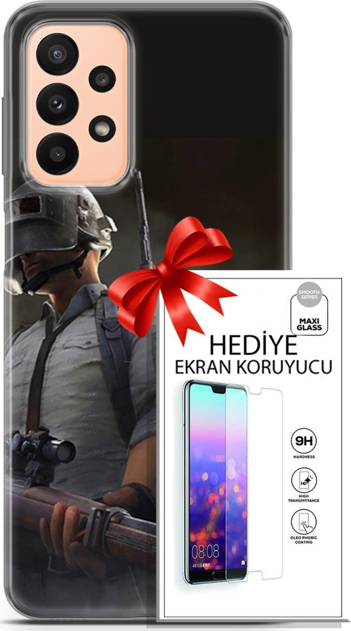 Samsung Galaxy A23 4G Kılıf Orijinal Seri Pubg 02 Battlegrounds Kapak Ve Ekran Koruyucu