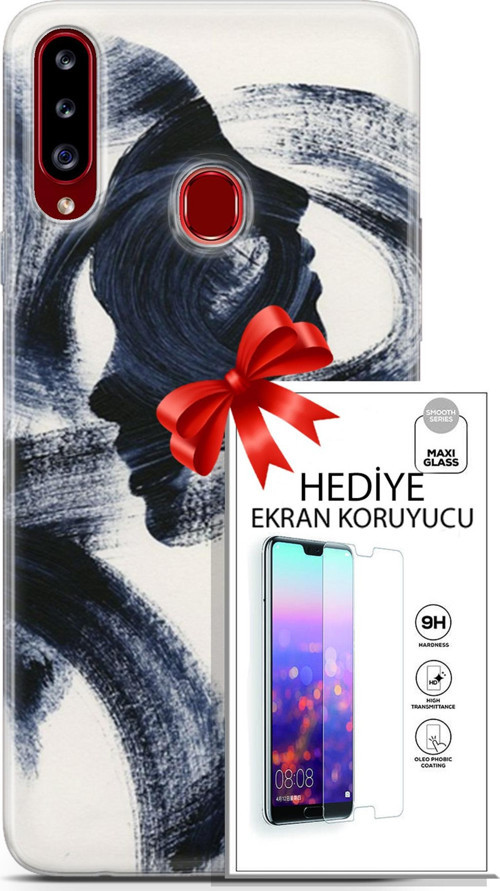 Samsung Galaxy A20S Kılıf Orijinal Seri Soul 10 2 Yüzlü Full Hd Kılıf + Ekran Koruyucu