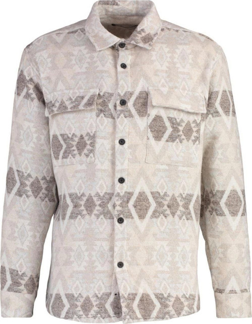 Moda Erkek Etnik Desen Günlük Unisex Regular Fit Çift Cep Kapaklı Etnik Kışlık Oduncu Gömlek