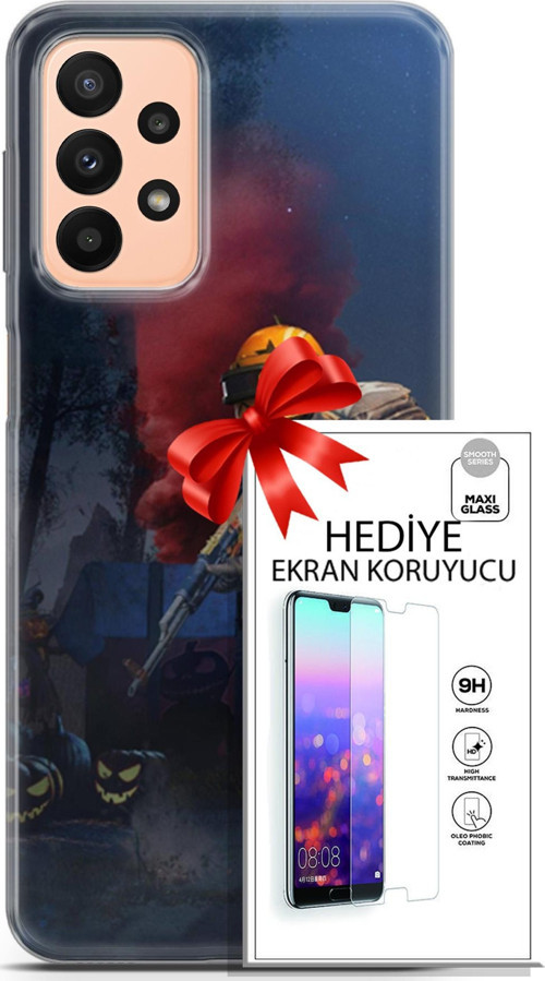 Samsung Galaxy A23 4G Kılıf Orijinal Seri Pubg 25 Çatışma Soyulmayan Kılıf + Ekran Koruyucu Full Koruma
