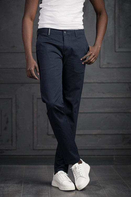 Slimfit Küçük Armürlü Yazlık Pamuklu Gabardin Pantolon