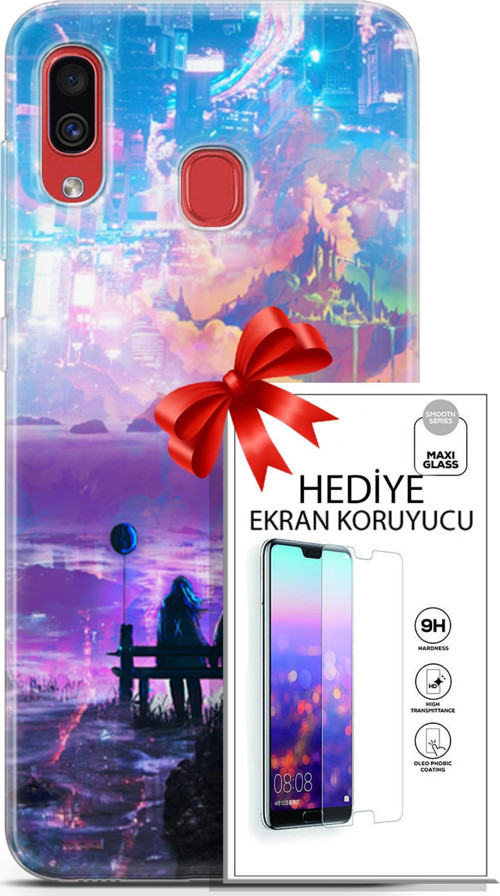 Samsung Galaxy A30 Kılıf Orijinal Seri Neo 25 Spider Man Miles Soyulmayan Kılıf + Ekran Koruyucu Ful