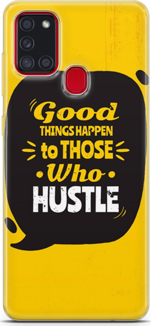 Samsung Galaxy A21S Kılıf Orijinal Seri Typo 14 Good Things Happen Cover Kılıf