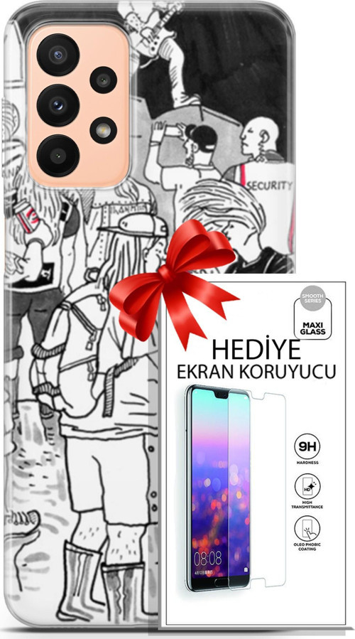 Samsung Galaxy A23 4G Kılıf Orijinal Seri Punky 17 Party Yumuşak Kılıf + Ekran Koruyucu