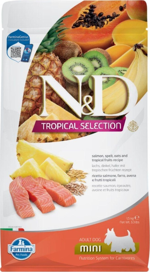 Nd Tropical Selection Köpek 1,5Kg Mini Adult Somonlu Tropikal Meyveli Küçük Irk Yetişkin Köpek Mama