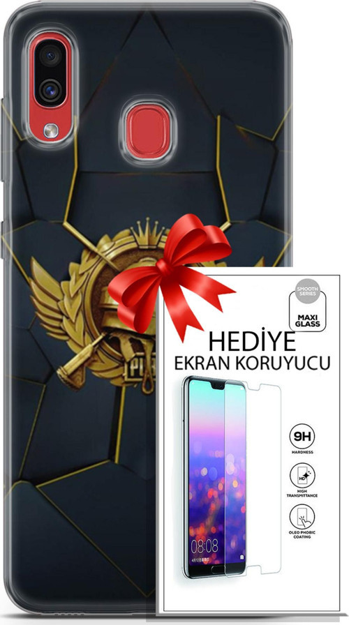 Samsung Galaxy A30 Kılıf Orijinal Seri Pubg 16 Amblem Hediyelik Kılıf Ve Ekran Koruyucu