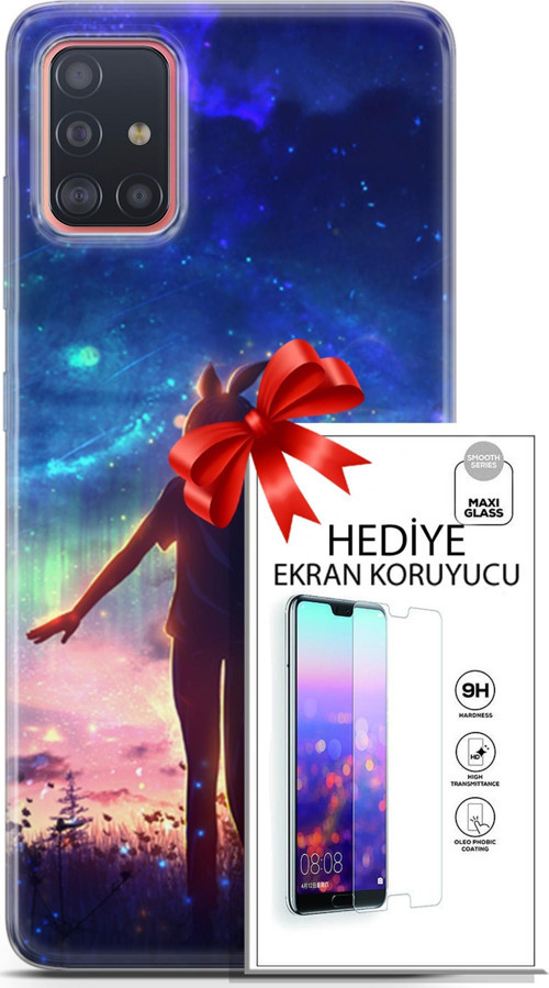 Samsung Galaxy A51 Kılıf Orijinal Seri Fantasy 26 Tavşan Kulaklı Soft Kapak + Ekran Koruyucu