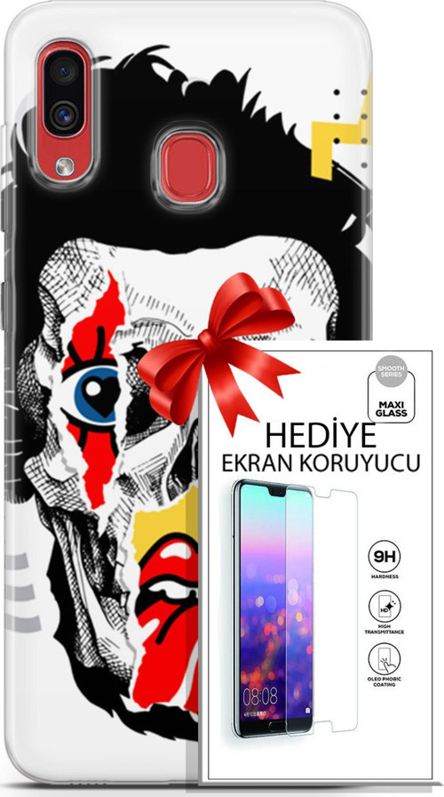 Samsung Galaxy A30 Kılıf Orijinal Seri Punky 05 Karışık Koruma Kılıfı + Ekran Koruyucu