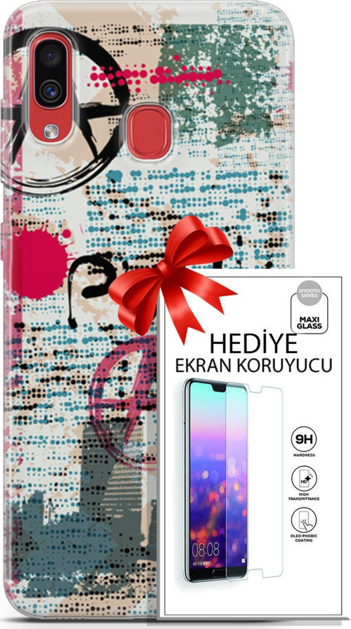 Samsung Galaxy A30 Kılıf Orijinal Seri Punky 12 Punk Duvar Yazıları Tasarım Kılıf + Ekran Koruyucu
