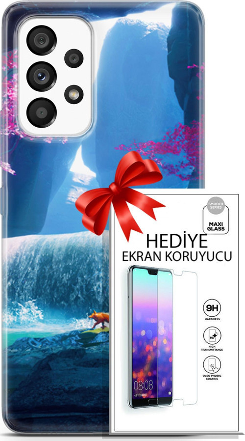 Samsung Galaxy A53 5G Kılıf Orijinal Seri Neo 05 Iron Man Koruma Kılıfı + Ekran Koruyucu
